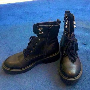 Black combat boots